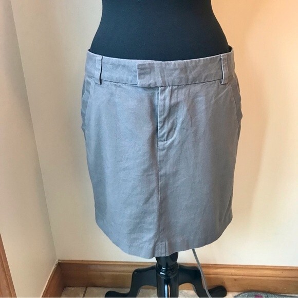 TOMMY HILFIGER Skirt Midi Length Cotton Gray Academia NWT - Picture 1 of 8